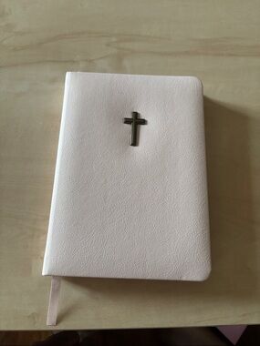 Pink Faux Leather Journal with Cross Accent